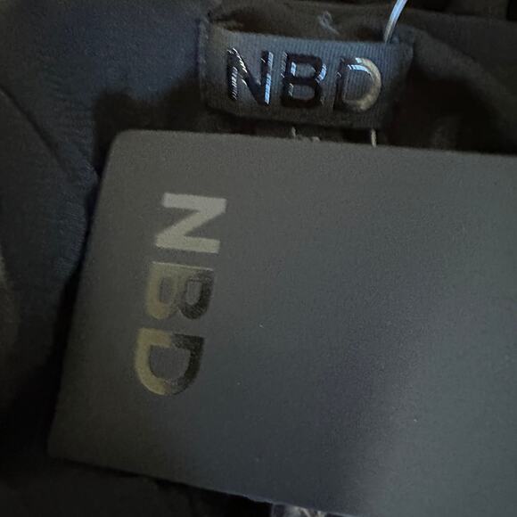 NBD Black Sequin Halter Top Bodysuit LARGE Cocktail Backless Revolve $148 NEW - Picture 5 of 6